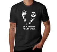 On a Mission from God Blues Brother Inspired T-Shirt Summer top Graphic t Shirts Vintage t Shirt Mens t Shirts Black XXL