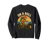 On A Roll Funny Bear Biking Camping Design Sweatshirt