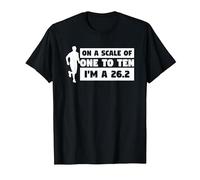 On A Scale of One to Ten I'm A 26.2 Marathon Running Runner T-Shirt, Men, Black, Large