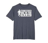 On A Scale of One to Ten I'm A 26.2 Marathon Running Runner T-Shirt, Men's Big and Tall, Heather Blue, 6X Tall