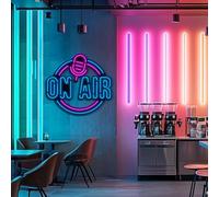 On Air Led Neon Sign Podcast Studio Neon Sign On Air Sign Streaming Sign Cool Led Signs Game Room Wall Art Decor Scene Decor, Acoustic Music Club Studio Wall Led Sign