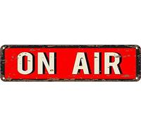 On Air Music Studio Bands Vintage Metal Tin Sign Wall Plaque Decoration 4x16 Inch