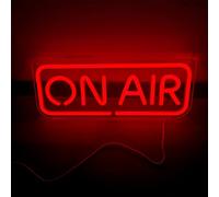 ON AIR Neon Sign for Streaming, Gaming Room Decor, Studio Wall Art - 5V USB Powered with On/Off Switch, High Brightness LED Light, Premium Transparent Acrylic Backing, Easy No-Drill Install with Nano