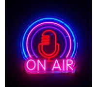 On Air Neon Sign for Wall Decor Recording Light Signs Light Up Your Live Moments with Dimmable Switch for Professional Recording Studios Live Streaming Rooms Studios Radio (11.81 x 11.81inch)