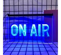 On Air Neon Sign for Wall Decor, USB Powered Dimmable LED Neon Lights for Radio Station Studio Broadcasting Room,Blue,40x30cm