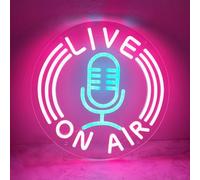 On Air Neon Sign LED Live Neon Light for Studio Decoration Twitch, Tiktok, Youtube Streamers/Gamers - Live Streaming/Recording Light, Music Studio Home Bedroom Game Room Decor