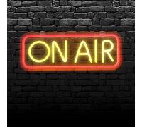 On Air Neon Sign, USB Powered On Air LED Light Sign with Remote, Podcast Decor Youtube Plaque, LED Neon Wall Decor for Gaming Room Live Streaming Music Studio