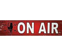 On Air Radio Show Station Broadcast Live Television Journalism Door Street Metal Tin Sign 4x16 Inch