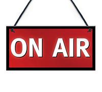 On Air Television Radio Studio Gift Hanging Sign Man Cave Plaque Wall Decor