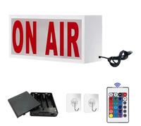 On Air Wall Light Box，LED Illuminated Sign, Neon Light Up Signs, Battery or USB-powered With Remote Control and Hooks, Many Lighting Modes, for Recording Studio, Home Office, Podcast Live, Decor