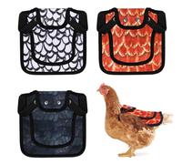 On-Airstore 3Pcs Chicken Saddle for Hens Chicken Aprons Clothes with Adjustable Strap Outdoor Printed Birds Hen Saddle for Poultry Back Feather Protector Suitable for Small Medium Large Hens