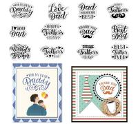 On-Airstore Happy Father's Day Clear Stamps for Card Making, Rectangular Silicone Clear Rubber Stamps, 5 inches x 5 inches