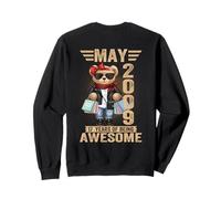 (ON BACK) 17 Year May 2009 Teddy Bear 17th Birthday Women Sweatshirt