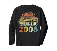 (ON Back) 18 Limited Edition 2008 June 18th Birthday Long Sleeve T-Shirt