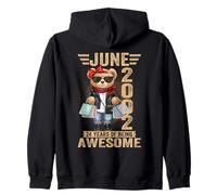 (ON BACK) 24 Year June 2002 Teddy Bear 24th Birthday Women Zip Hoodie