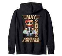 (ON BACK) 24 Year May 2002 Teddy Bear 24th Birthday Women Zip Hoodie