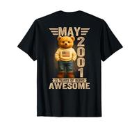(ON Back) 25 Year Old May 2001 Teddy Bear 25th Birthday T-Shirt