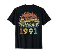 (ON Back) 35 Limited Edition 1991 March 35th Birthday T-Shirt