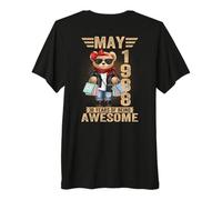 (ON Back) 38 Year May 1988 Teddy Bear 38th Birthday Women Premium T-Shirt
