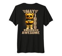 (ON Back) 38 Year May 1988 Teddy Bear 38th Birthday Women Premium T-Shirt