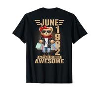 (ON Back) 44 Year June 1982 Teddy Bear 44th Birthday Women T-Shirt