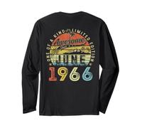 (ON Back) 60 Limited Edition 1966 June 60th Birthday Long Sleeve T-Shirt