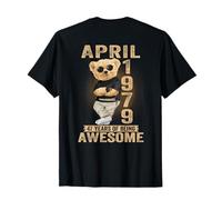 (ON Back) April 1979 47th Birthday 47 Years Teddy Bear T-Shirt