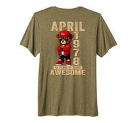 (ON Back) April 48th Birthday Women 1978 Awesome Teddy Bear Premium T-Shirt
