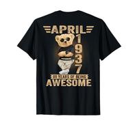 (ON Back) April 89th Birthday Men Women 1937 Teddy Bear T-Shirt