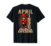 (ON Back) April 96th Birthday Women 1930 Awesome Teddy Bear T-Shirt
