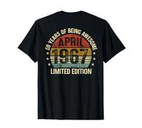 (ON Back) April Birthday Est 1967 Limited Edition 59th T-Shirt