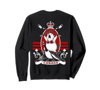 (On Back) Canada Beaver Hockey Maple Leaf Canadian Flag Mens Sweatshirt