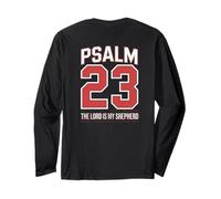 (On Back) Christian Psalm 23 Bible Verse The Lord Shepherd Long Sleeve T-Shirt
