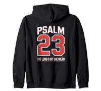 (On Back) Christian Psalm 23 Bible Verse The Lord Shepherd Zip Hoodie