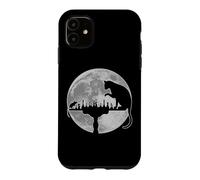 (On Back) Funny Chess Lover Player Cat Vs Mouse Moonlight Case for iPhone 11