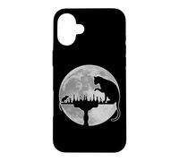 (On Back) Funny Chess Lover Player Cat Vs Mouse Moonlight Case for iPhone 16 Plus