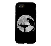 (On Back) Funny Chess Lover Player Cat Vs Mouse Moonlight Case for iPhone SE (2020) / 7/8