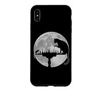 (On Back) Funny Chess Lover Player Cat Vs Mouse Moonlight Case for iPhone XS Max