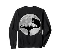 (On Back) Funny Chess Lover Player Cat Vs Mouse Moonlight Sweatshirt
