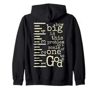 (On Back) How Big Is This Problem To God Faith Christian Men Zip Hoodie