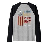 (On Back) I'm Friendly But My Wife Isn't Funny Skeleton Tee Raglan Baseball Tee