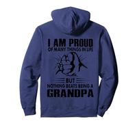 ON BACK I'm Proud Of Many Things Nothing Beats Being Grandpa Pullover Hoodie