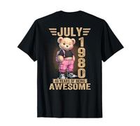 (ON Back) July 1980 46th Birthday 46 Year Teddy Bear T-Shirt