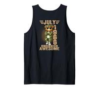 ON Back- July 60th Birthday Decorations Men 1966 Teddy Bear Tank Top
