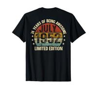 (ON Back) July Birthday Est 1952 Limited Edition 74th T-Shirt