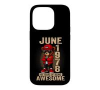 (ON BACK) June 1978 48th Birthday 48 years Teddy Bear Case for iPhone 14 Pro