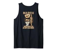 (ON Back) March 1951 75th Birthday 75 Years Teddy Bear Tank Top