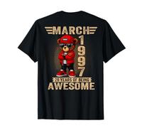 (ON Back) March 29th Birthday Men Women 1997 Teddy Bear T-Shirt