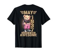 (ON Back) May 1937 89th Birthday 89 Year Teddy Bear T-Shirt