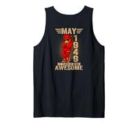 (ON Back) May 77th Birthday Women 1949 Awesome Teddy Bear Tank Top